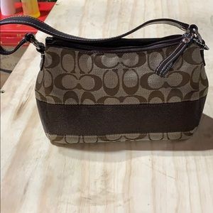 Coach Purse - brown logo pattern